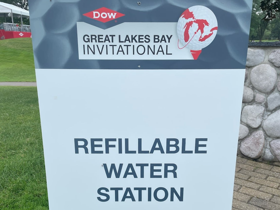 Refillable water station. 