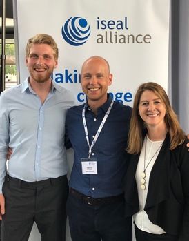 L-R, Robert Ewing - Credibility Manager, GEO Foundation; Patrick Mallet - Director of Innovations, ISEAL Alliance; Kelli Jerome - Executive Director, GEO Foundation